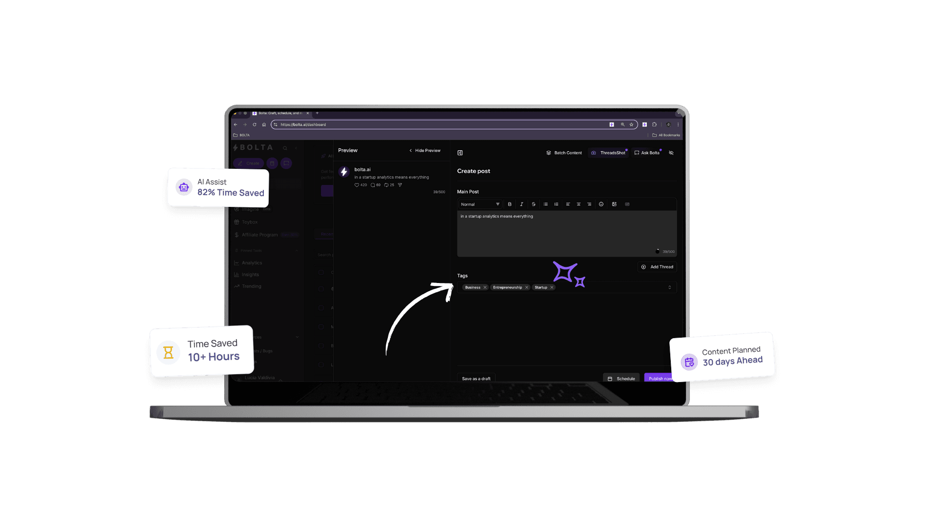 Your Agent Tags Every Post Automatically Dashboard