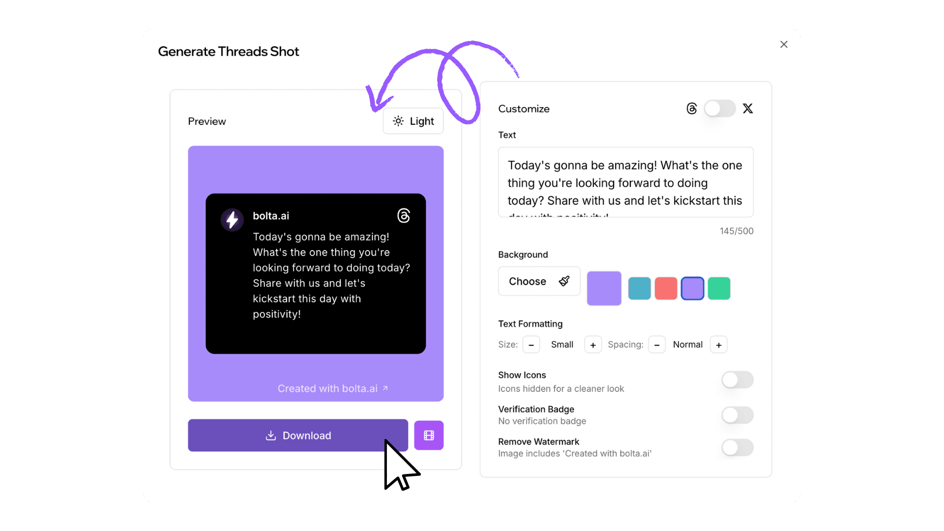 ThreadShot: Capture and Share Threads Easily Screenshot 1