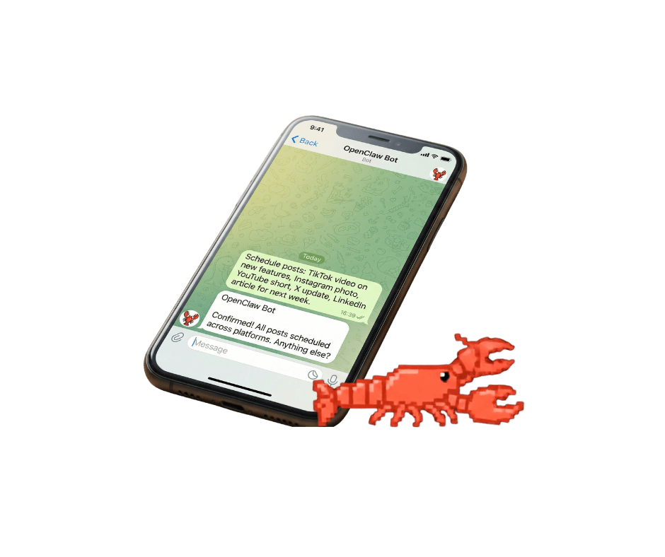 OpenClaw on Telegram — confirming posts scheduled