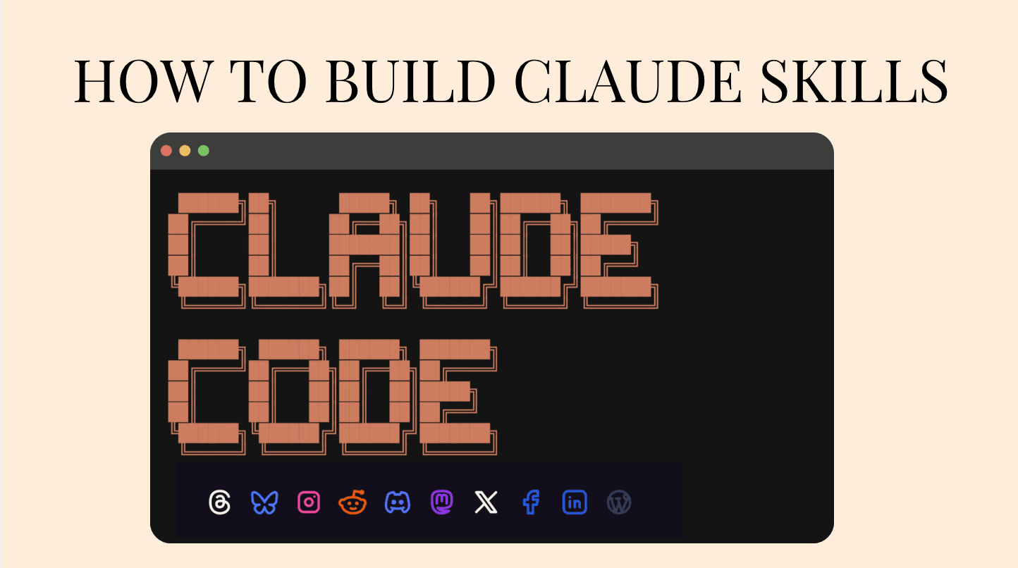 How to Build Claude Skills blog banner featuring pixelated 'CLAUDE CODE' text in a terminal window, designed for bolta.ai articles on AI skill development.Content team member reviewing Claude Skills documentation on laptop showing skill structure with SKILL.md file, scripts folder, and workflow templates Claude Skills workflow structure for content operations showing skill components and team collaboration setup