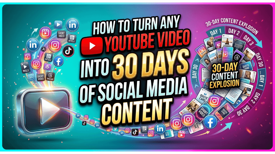 Side-by-side comparison of YouTube video transcript converted to Instagram captions and LinkedIn posts